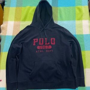 Polo Ralph Lauren Athletic Dept Spellout Pullover Black Hoodie